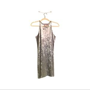 Champagne Crushed Velvet Mini Dress